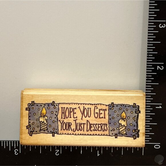 Hope You Get Just Desserts UPTOWN Rubber Stamp By Boyds BEAR Collection E21022 - Picture 1 of 4